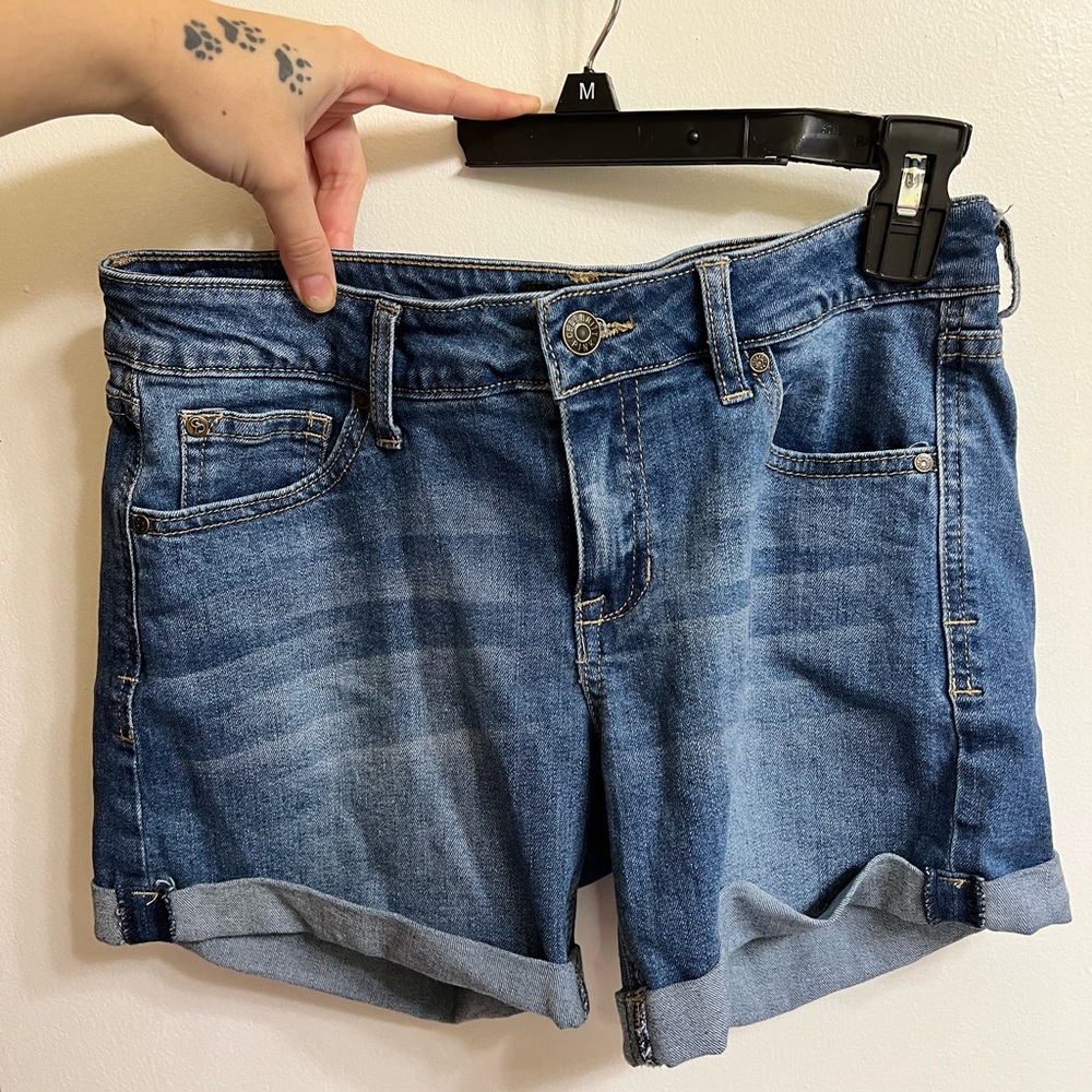 Jean shorts.